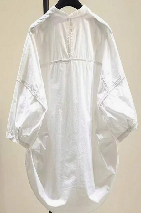 Women's Casual Loose Fit Hollow Back Western-Style 3/4 Sleeve Shirt, Summer Minimalist Design Versatile